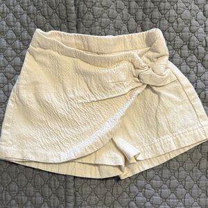 Zara Cream Kids Skort with Knot Detail